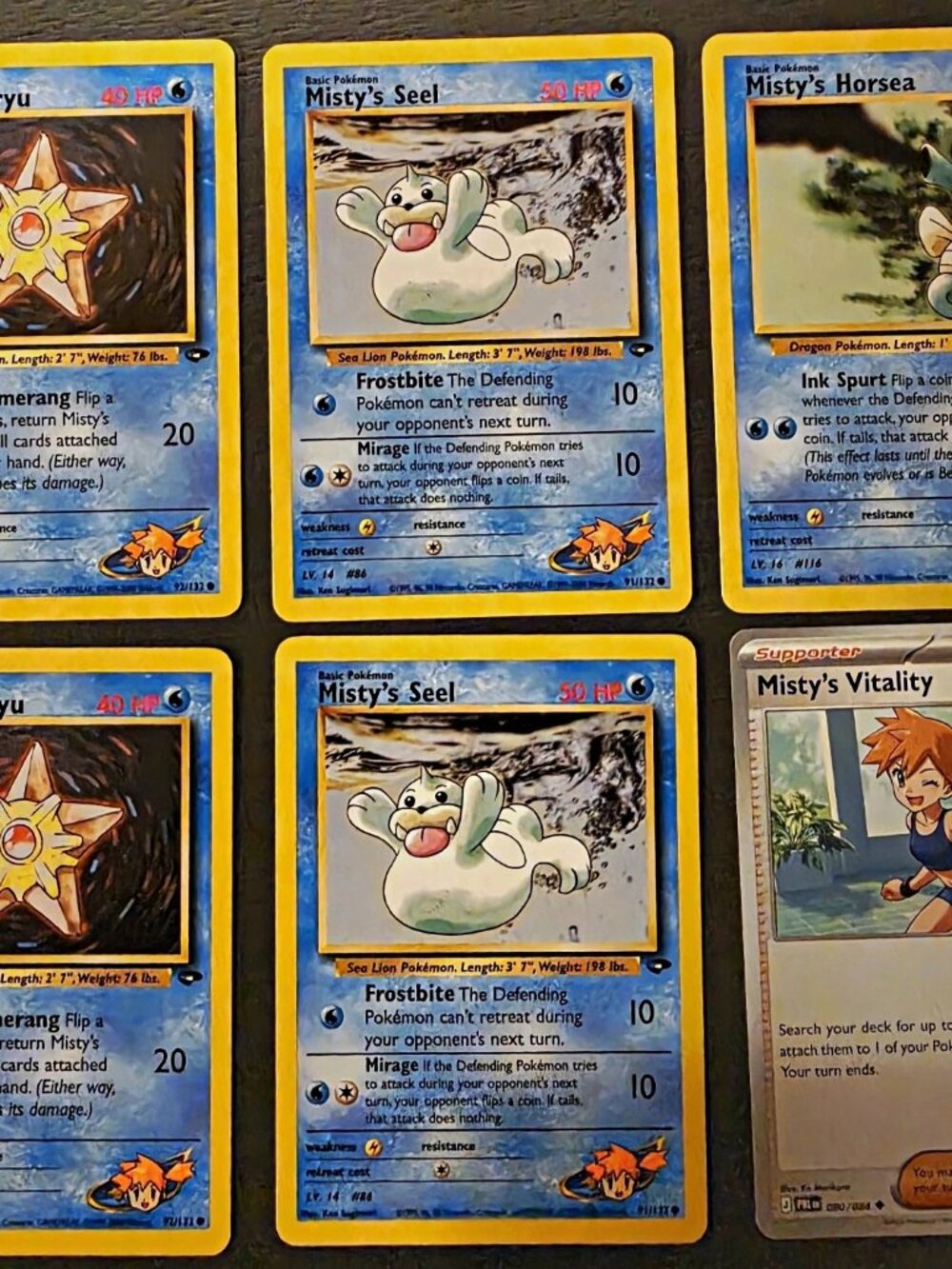 Nintendo Pokemon TCG Gym Challenge 6-Card Lot Misty's Water English 2000
